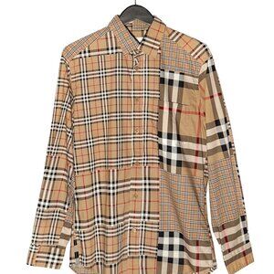 Burberry Nova Check Patchwork Long Sleeves Buttoned Shirt